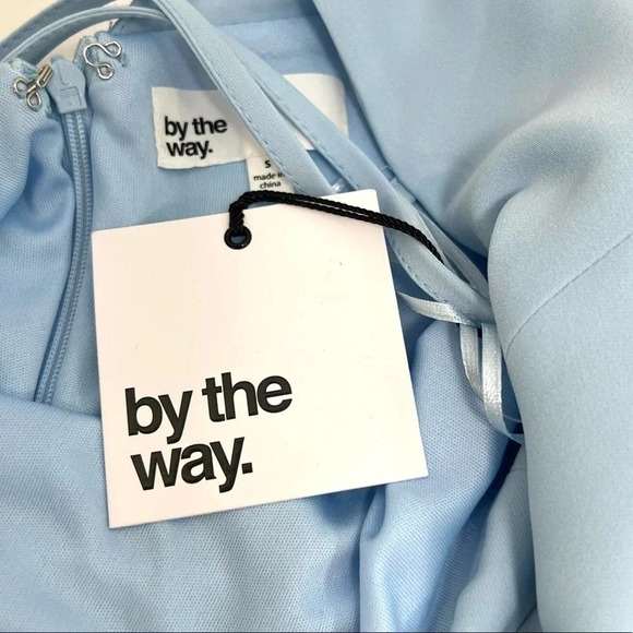 By the Way Sammie V-Neck Skater Dress Open Back Straps Light Blue Size S Revolve - Picture 6 of 11